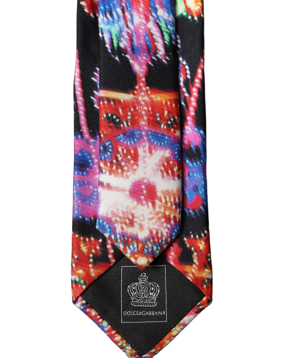 Dolce & Gabbana Multicolor Abstract Silk Adjustable Men Tied Necktie Tie