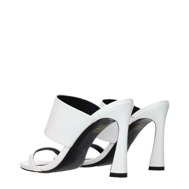 Versace White Leather Stiletto Heel Sandals