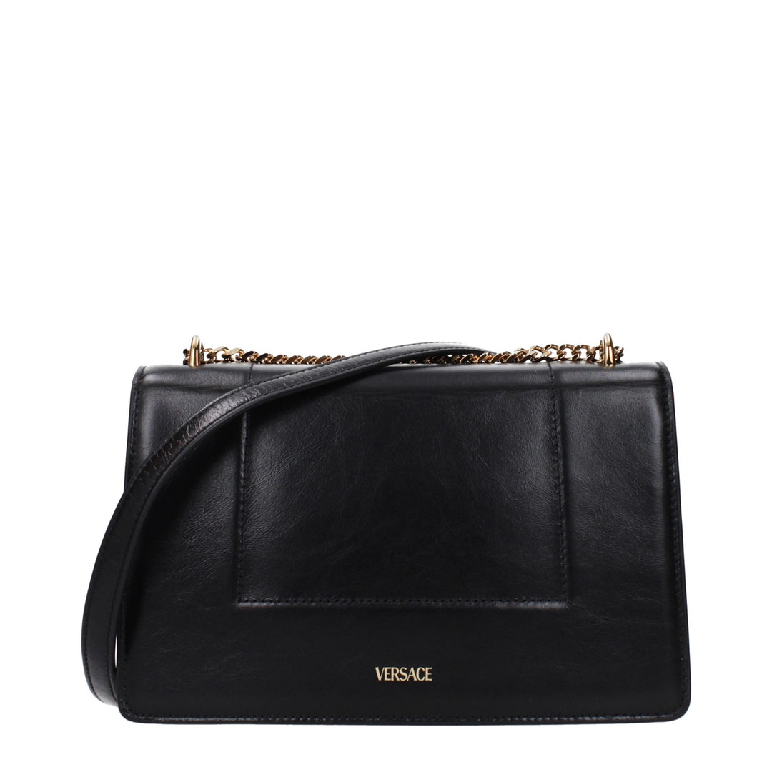 Versace Black Leather Crossbody Bag