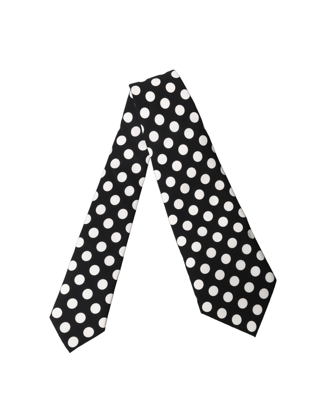 Dolce & Gabbana Black White Polka Dot Silk Adjustable Women Necktie Tie