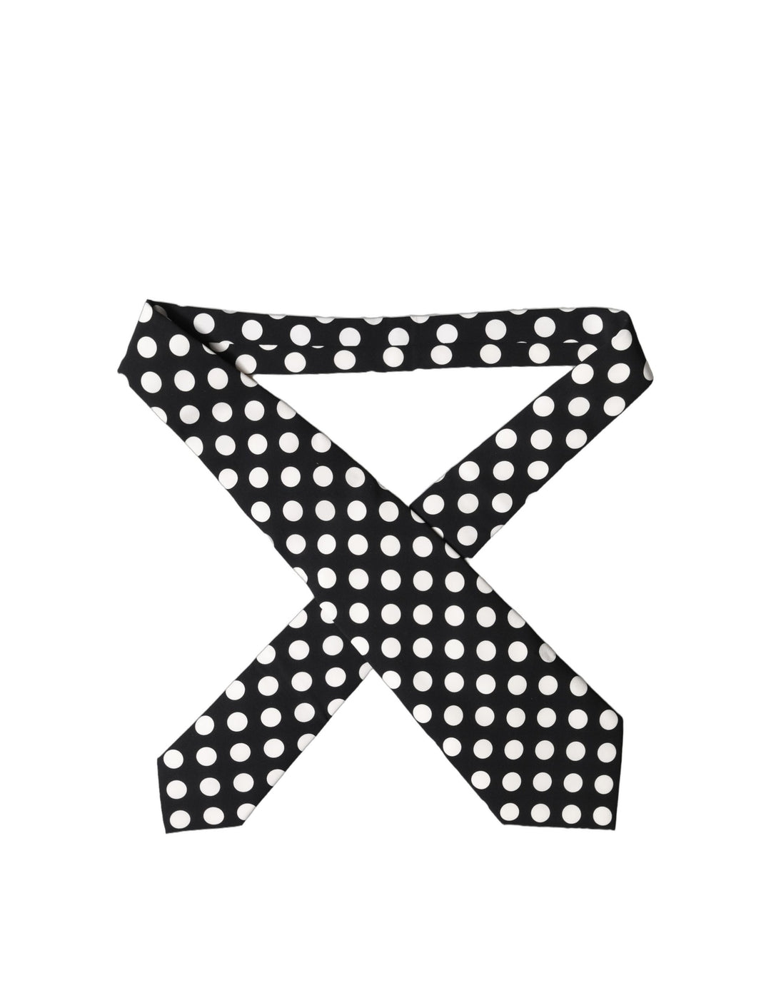 Dolce & Gabbana Black White Polka Dot Silk Adjustable Women Necktie Tie