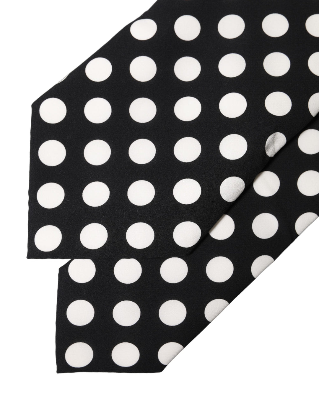 Dolce & Gabbana Black White Polka Dot Silk Adjustable Women Necktie Tie