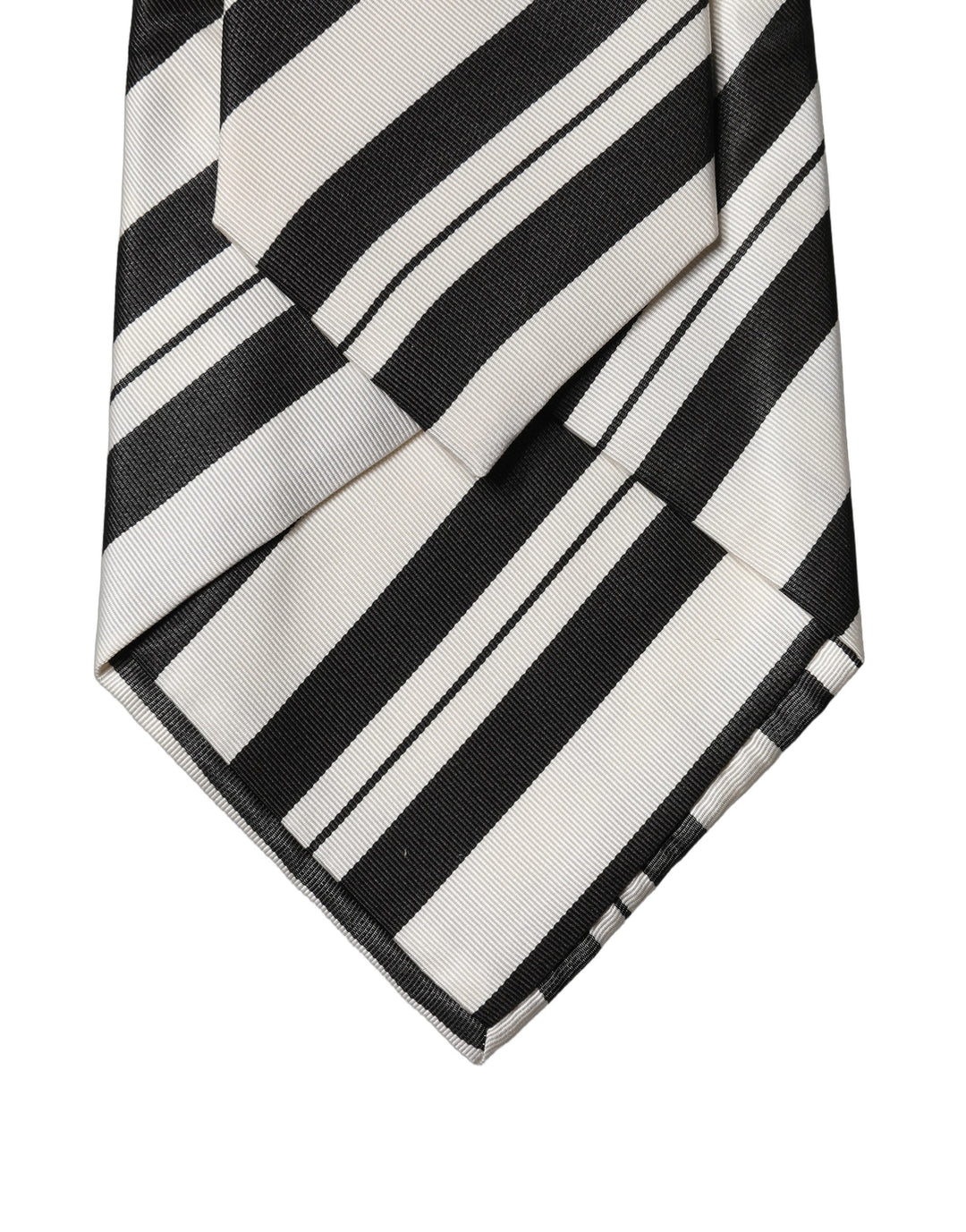 Dolce & Gabbana Black White Stripes Silk Adjustable Women Necktie Tie
