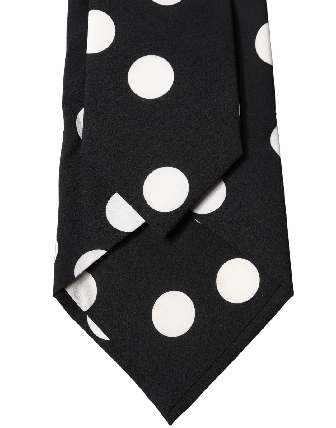 Dolce & Gabbana Black White Polka Dot Silk Adjustable Women Necktie Tie