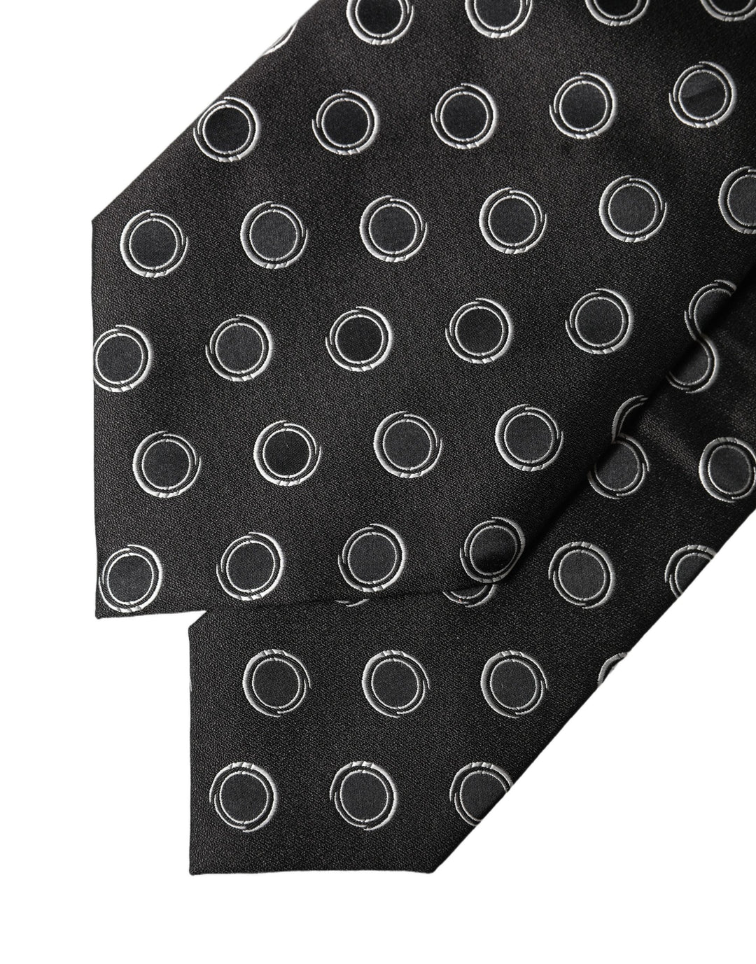 Dolce & Gabbana Black White Polka Dot Silk Adjustable Women Necktie Tie