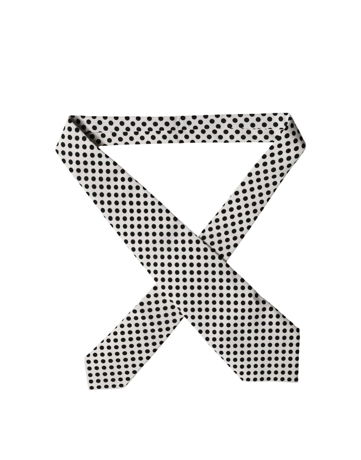 Dolce & Gabbana White Black Polka Dot Silk Adjustable Women Necktie Tie