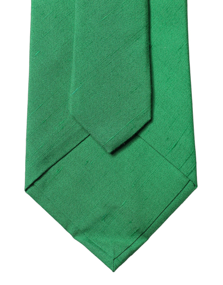 Dolce & Gabbana Green Solid Silk Cotton Adjustable Women Necktie Tie