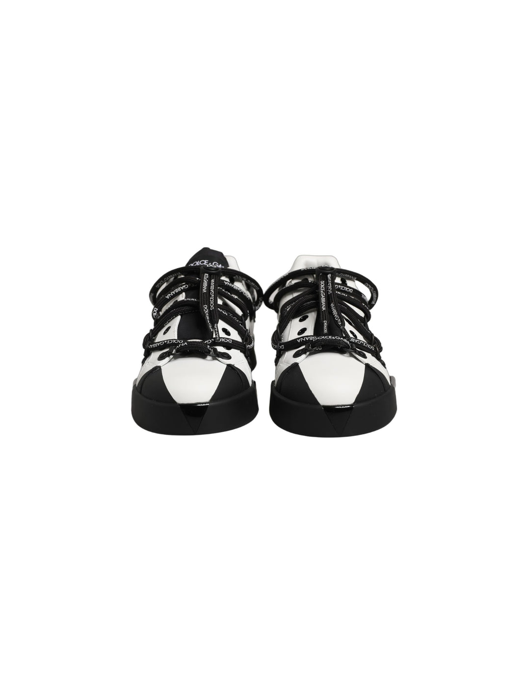 Dolce & Gabbana White Black DG Logo PORTOFINO Sneakers Shoes