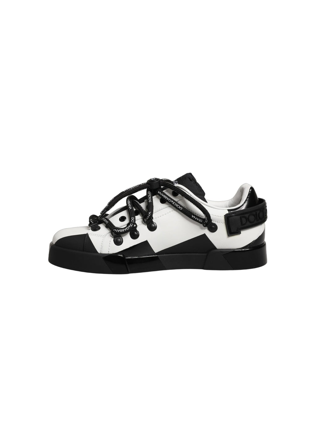 Dolce & Gabbana White Black DG Logo PORTOFINO Sneakers Shoes