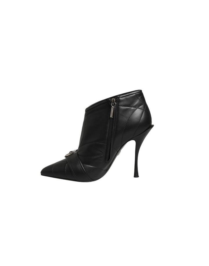 Dolce & Gabbana Black Devotion Quilted Buckled Boots Shoes