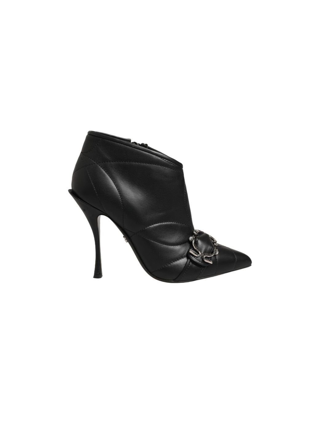 Dolce & Gabbana Black Devotion Quilted Buckled Boots Shoes