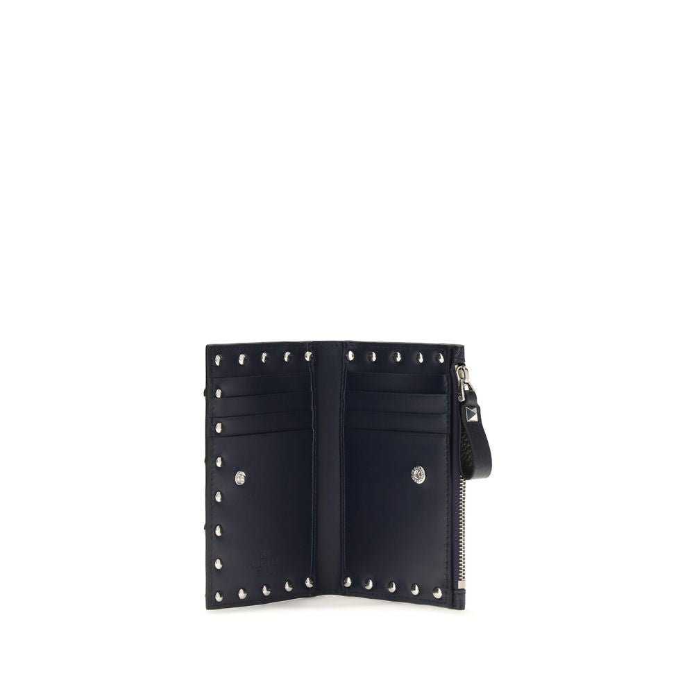 Valentino Garavani Black Calf Leather Bos Taurus Wallet