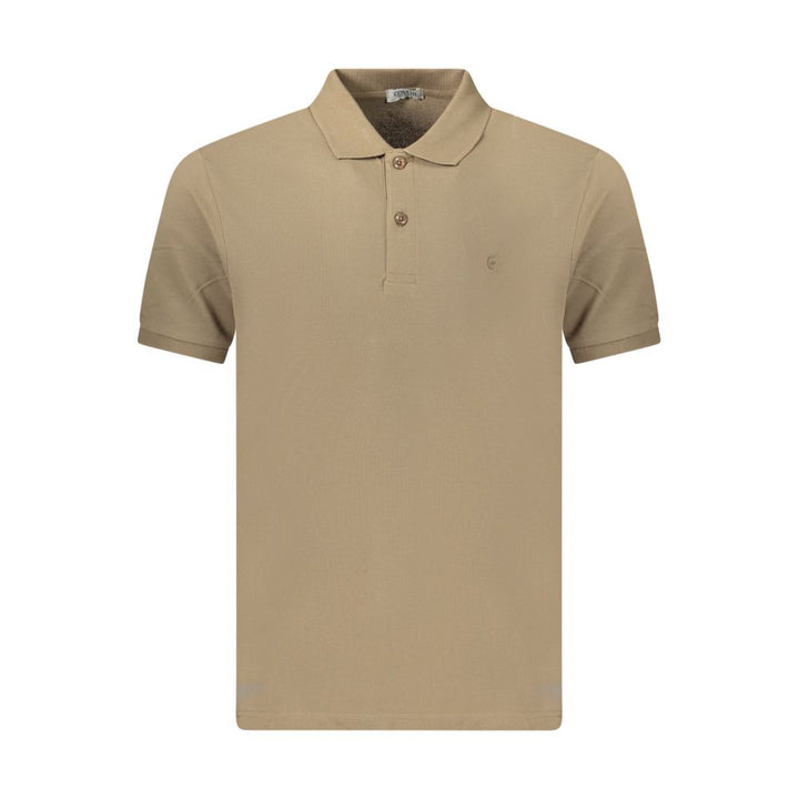 Coveri Moving Brown Cotton Men's Polo Shirt