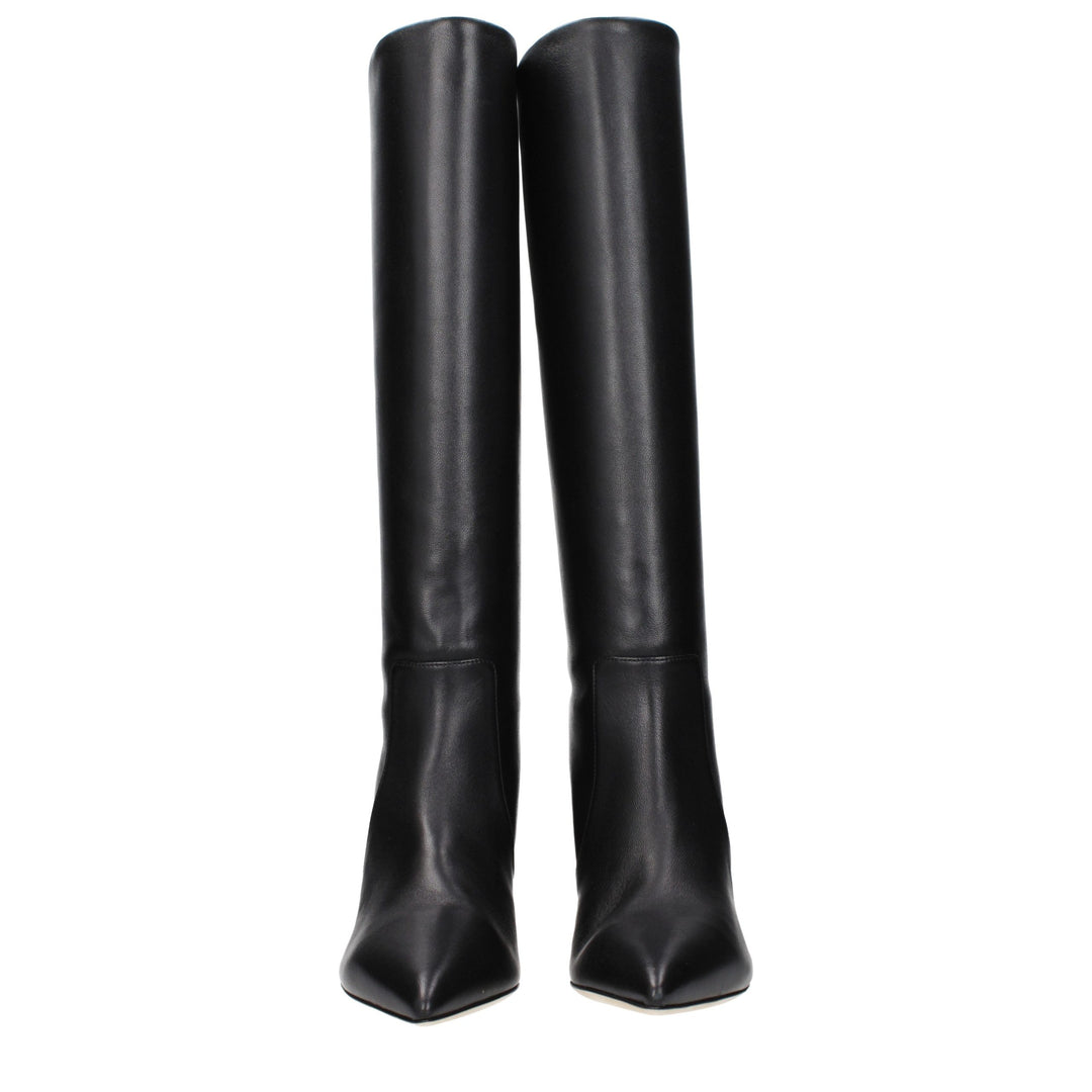 Paris Texas Black Leather Ankle Boots