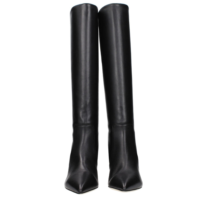 Paris Texas Black Leather Ankle Boots