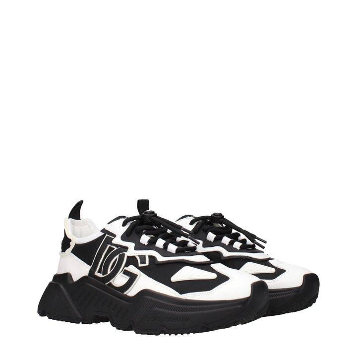 Dolce & Gabbana White Leather Chunky Sneakers