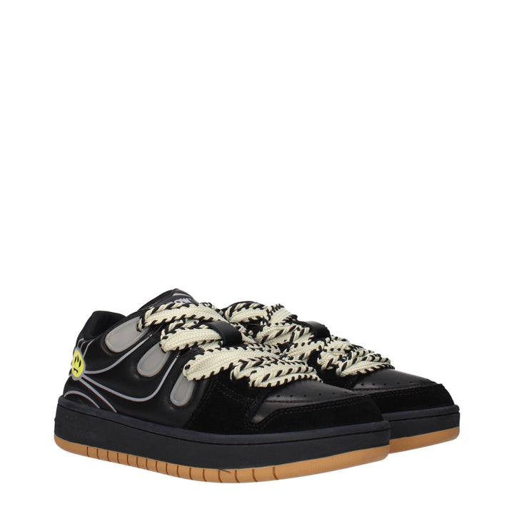 Barrow Black Leather Low Top Sneakers
