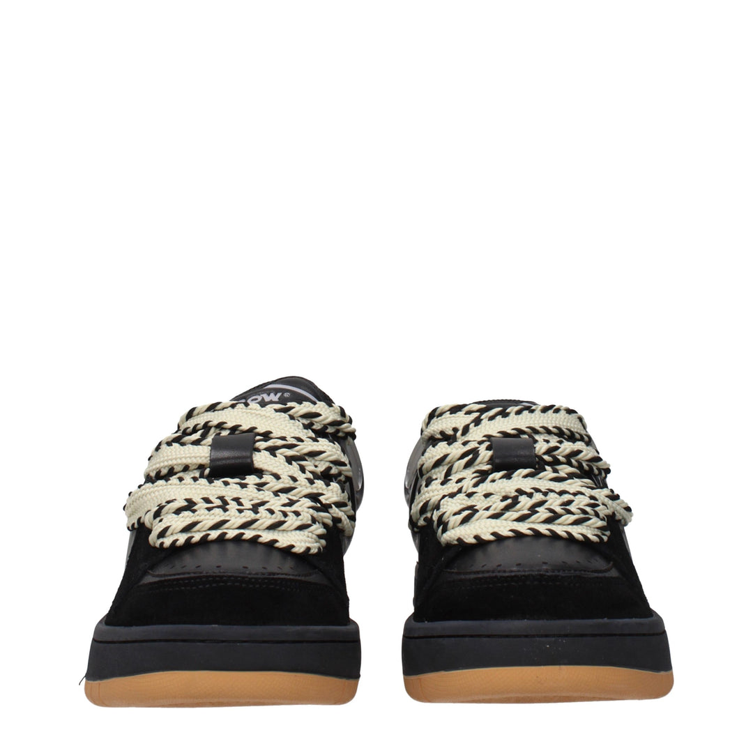 Barrow Black Leather Low Top Sneakers