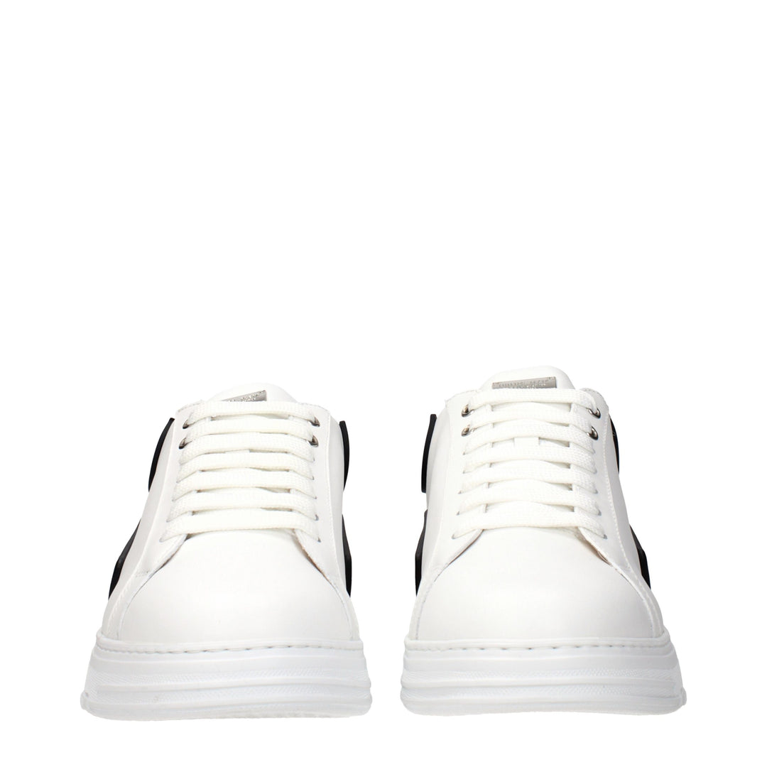 Philipp Plein White Leather Low Top Sneakers