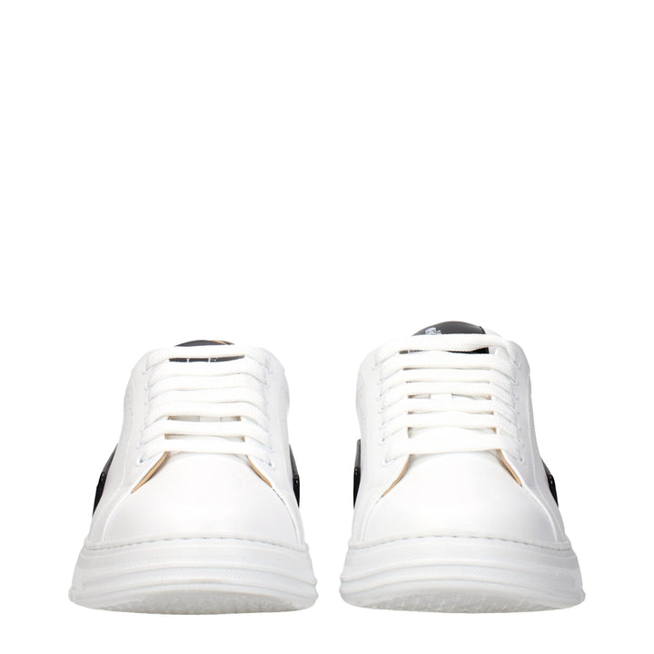 Philipp Plein White Leather Low Top Sneakers