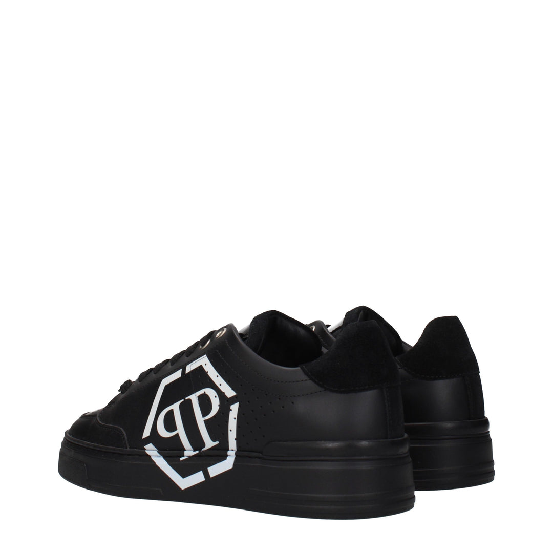 Philipp Plein Black Leather Low Top Sneakers