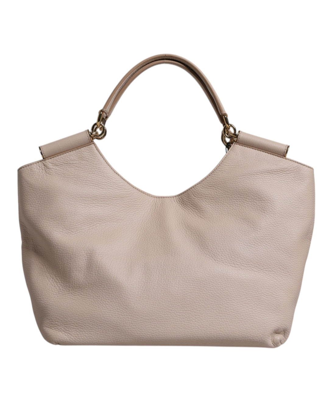 Dolce & Gabbana Light Pink Leather Logo Plaque Tote Shoulder Borse Bag