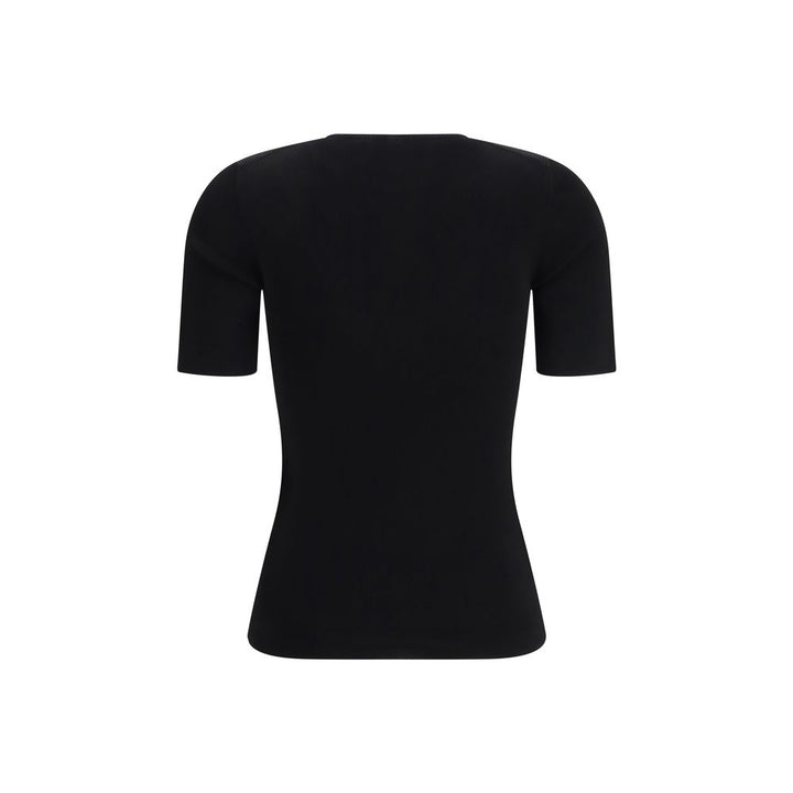 Khaite Black Viscose T-Shirt