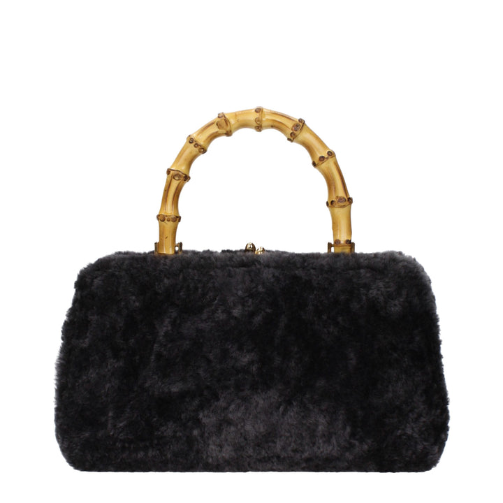 Jil Sander Black Fur Handbag