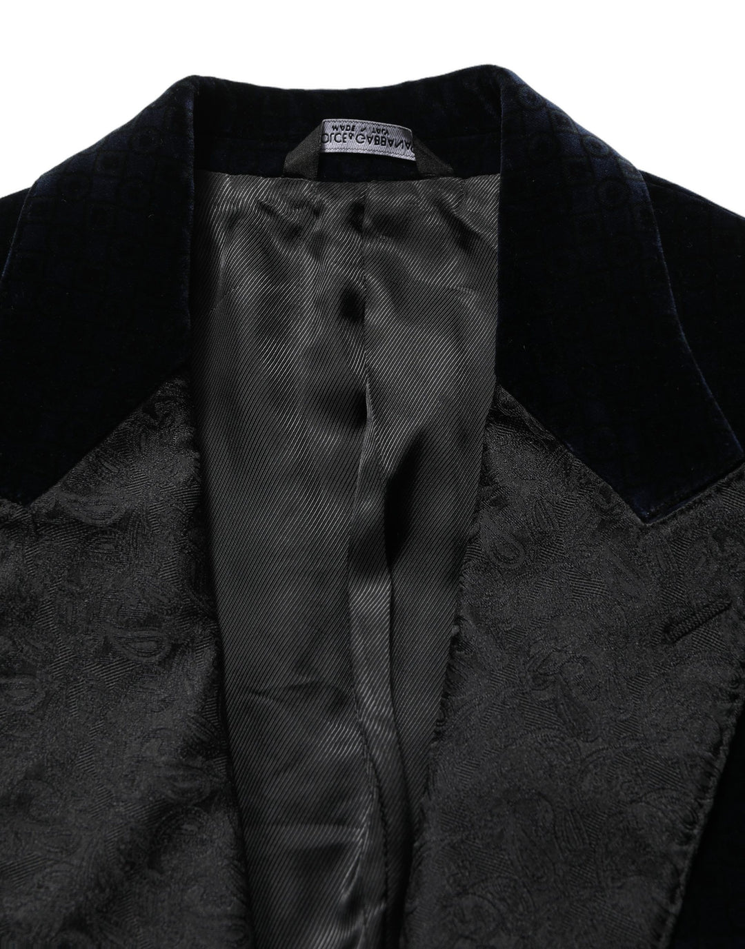 Dolce & Gabbana Black Cotton Single Breasted Jacket Blazer