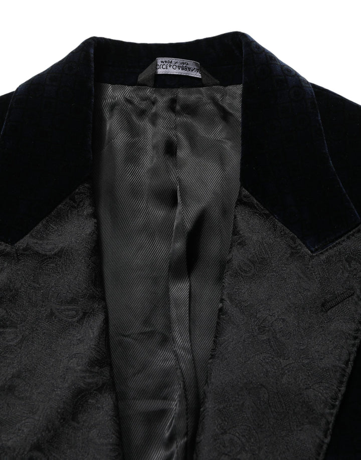 Dolce & Gabbana Black Cotton Single Breasted Jacket Blazer