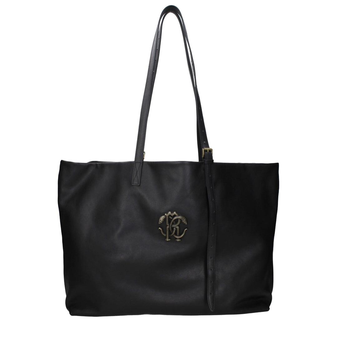 Roberto Cavalli Black Leather Shoulder Bag