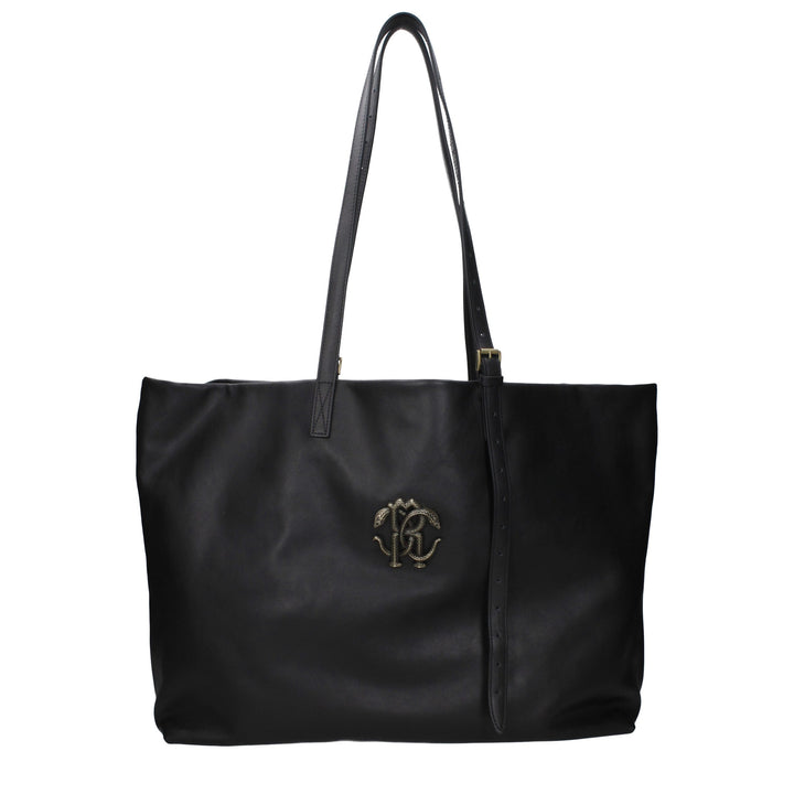 Roberto Cavalli Black Leather Shoulder Bag