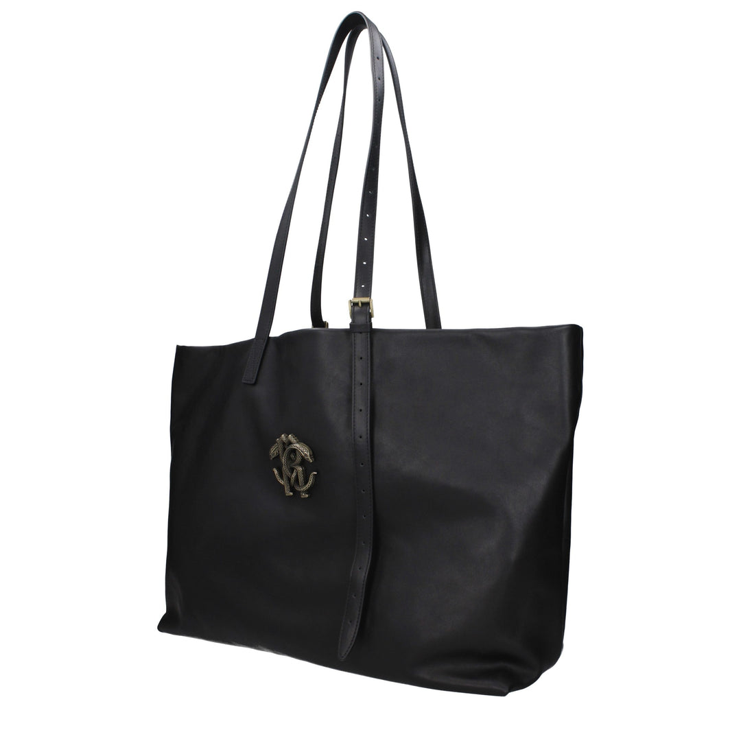 Roberto Cavalli Black Leather Shoulder Bag