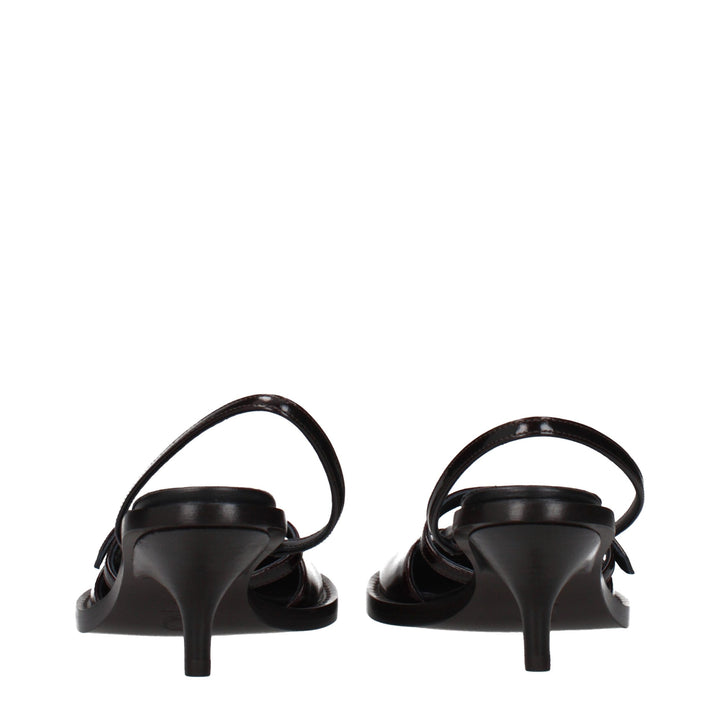 Dries Van Noten Brown Leather Platform Sandals