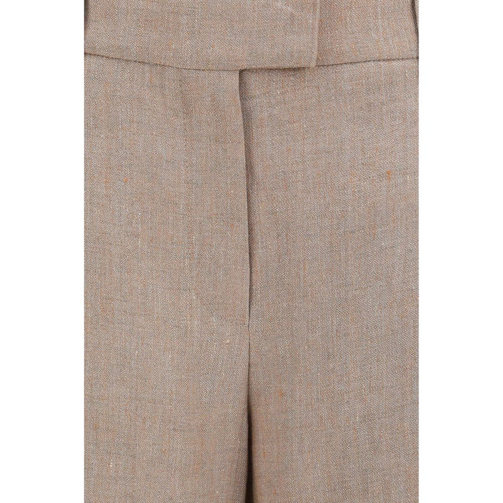Brunello Cucinelli Beige Linen Casual Pants