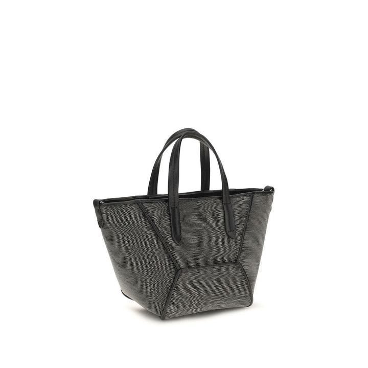 Brunello Cucinelli Black Calf Leather Bos Taurus Shoulder Bag