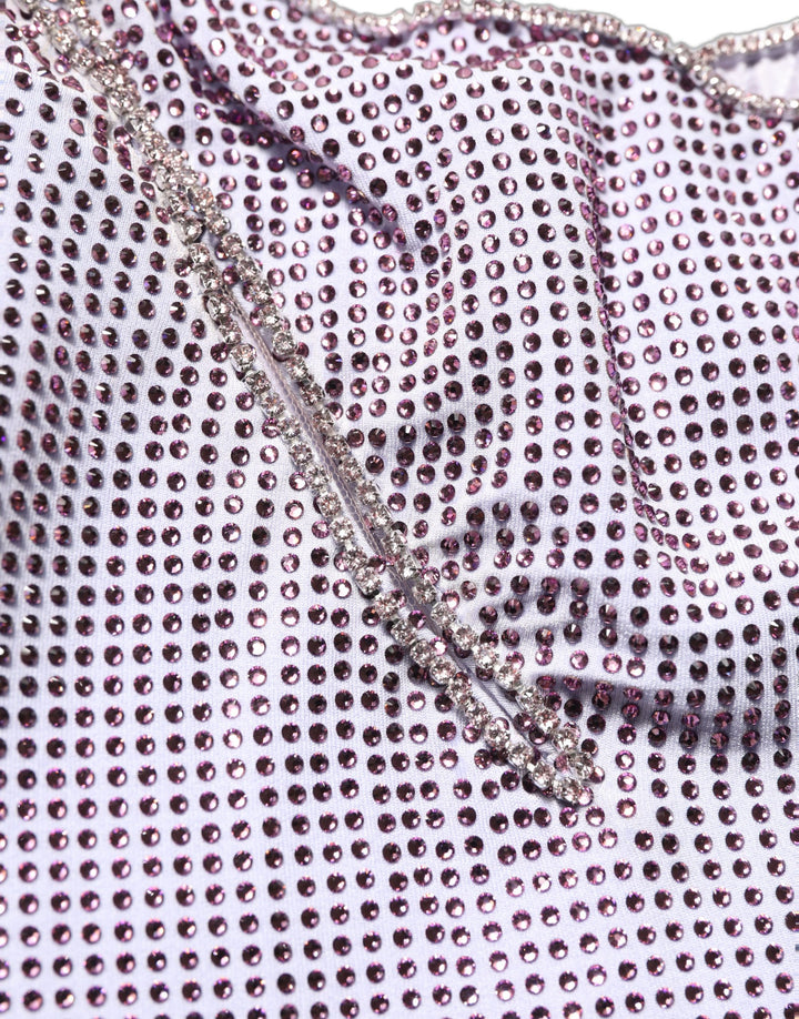 Dolce & Gabbana Purple Crystal OneShoulder EveningGown Dress