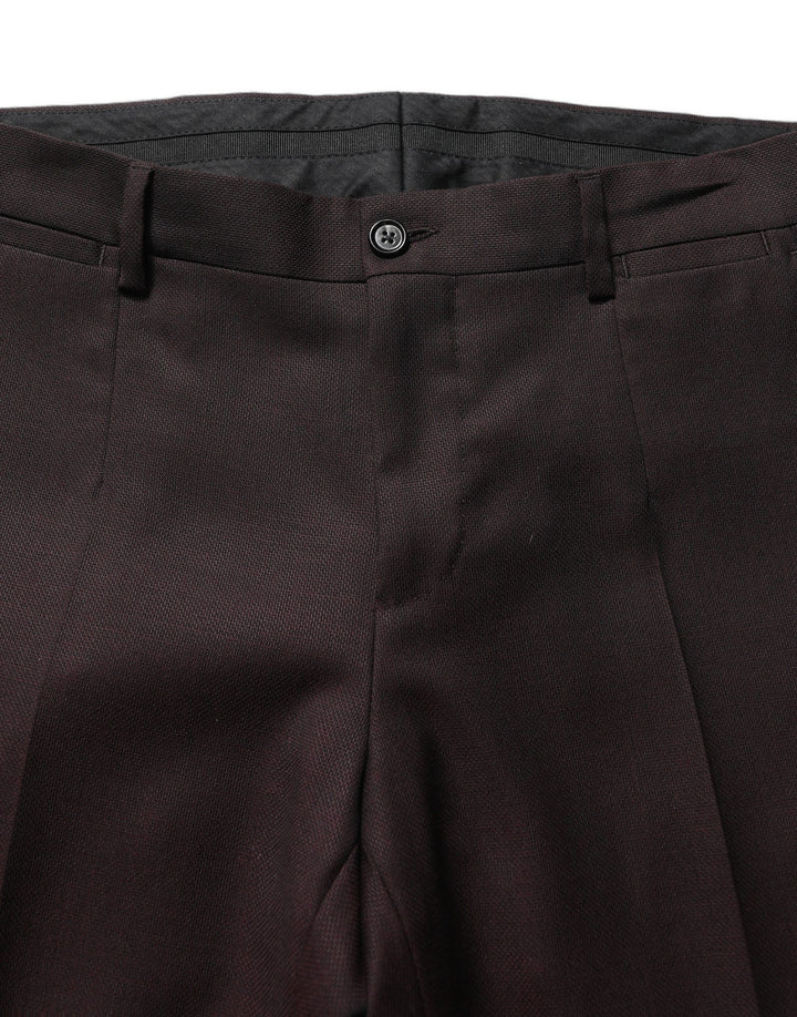 Dolce & Gabbana Brown Straight Leg Dress Silk Trousers Pants