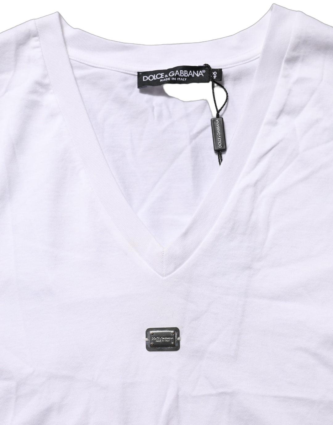 Dolce & Gabbana White Logo Embroidered TieWaist Cropped Top