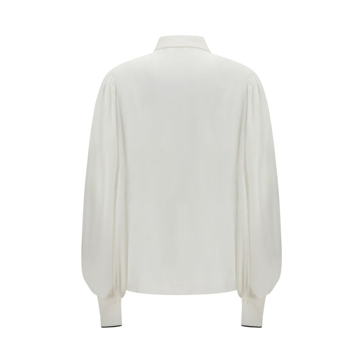 Brunello Cucinelli White Silk Blouse