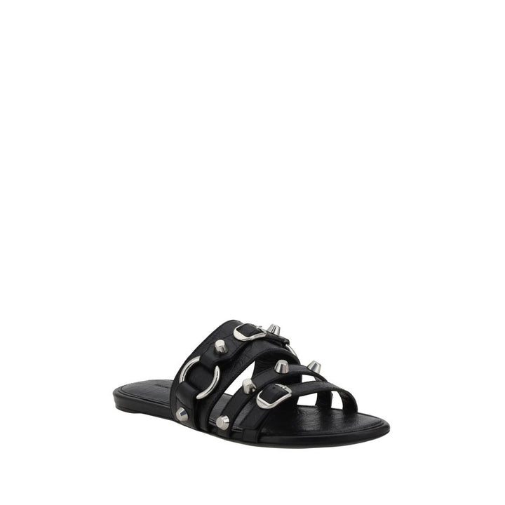 Balenciaga Black Lamb Ovis Aries Aries Flat Sandals