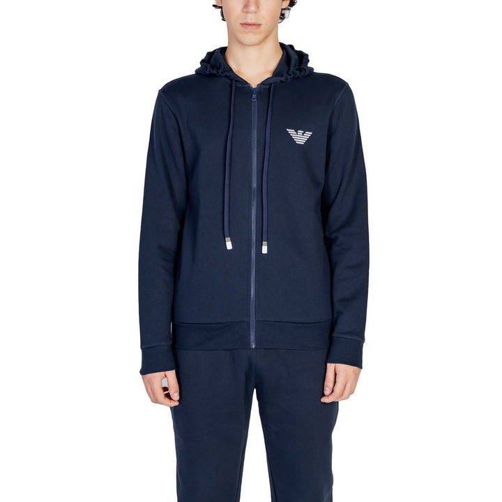 Emporio Armani Underwear Blue Cotton Hoodie