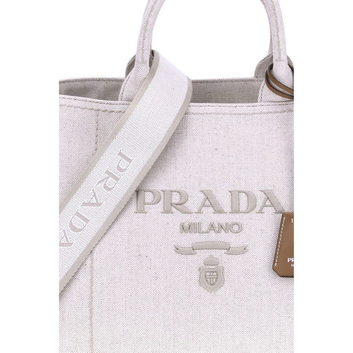 Prada Beige Cotton Shoulder Bag