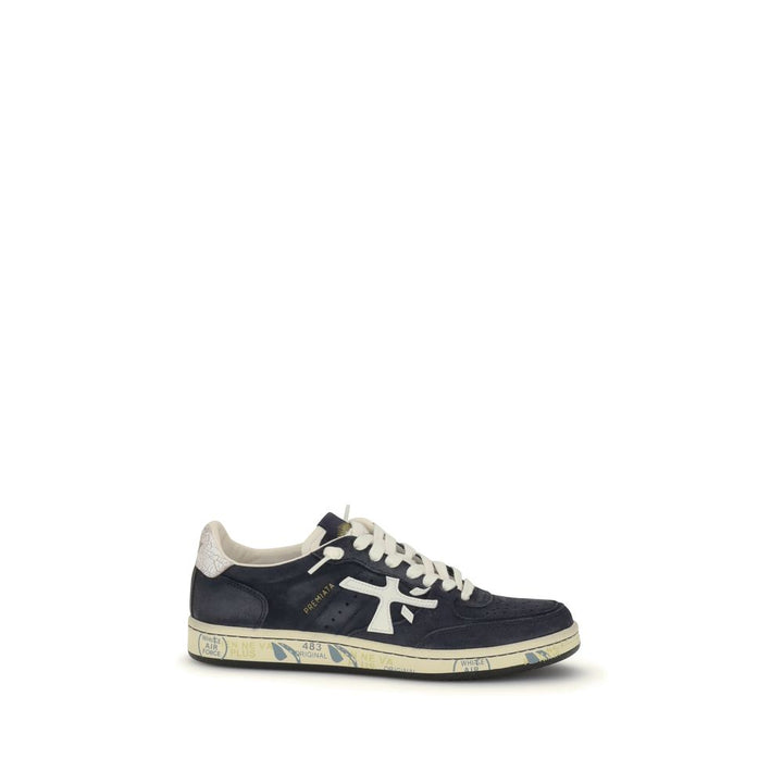 Premiata Blue Calf Leather Bos Taurus Low Top Sneakers