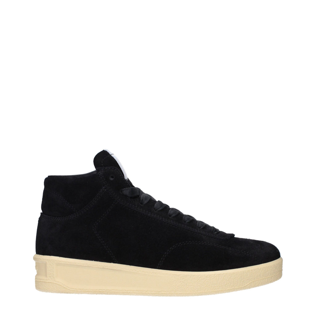 Jil Sander Black Leather High Top Sneakers – SEYMAYKA