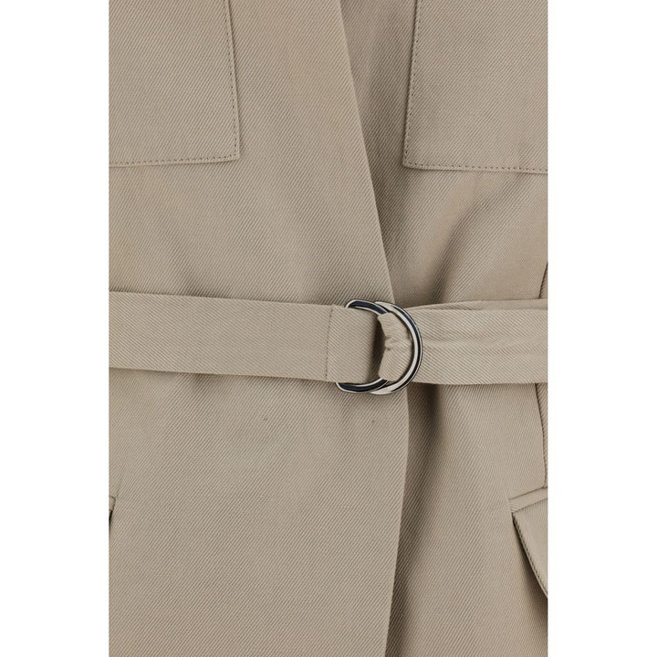 Brunello Cucinelli Beige Cotton Sleveless Jacket