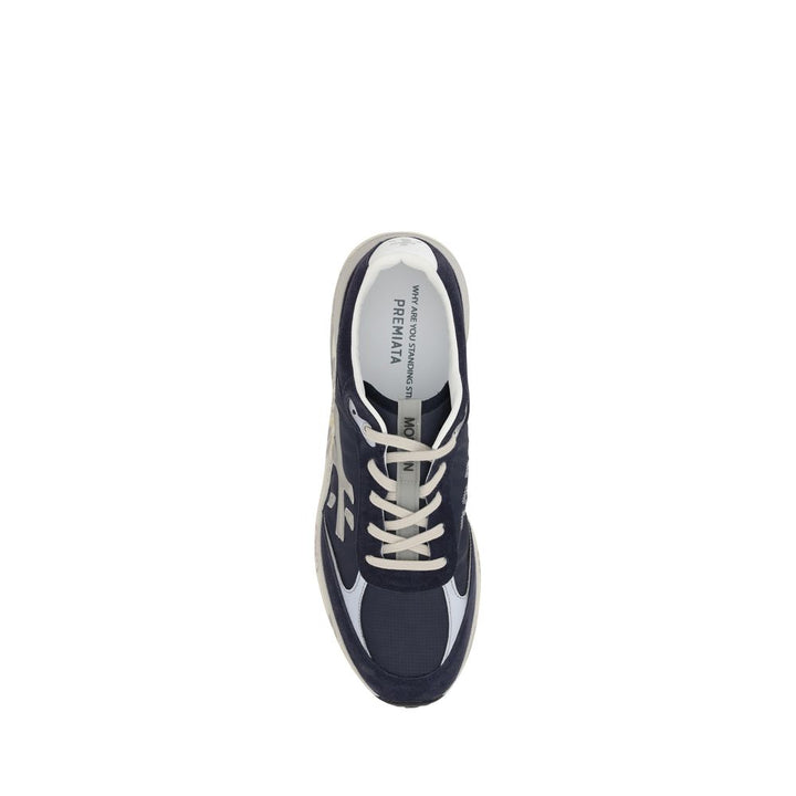 Premiata Blue Calf Leather Bos Taurus Athletic Sneakers