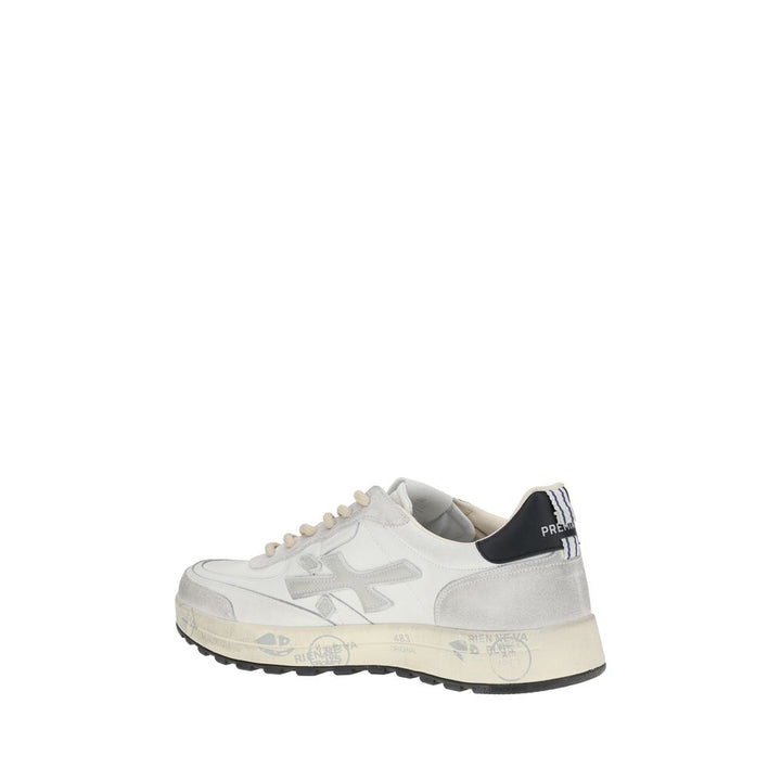 Premiata White Calf Leather Bos Taurus Low Top Sneakers