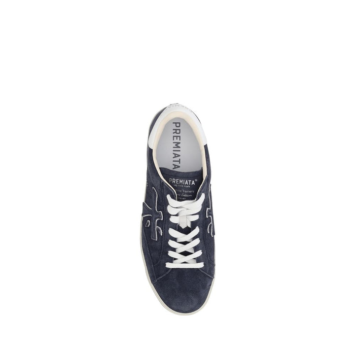 Premiata Blue Calf Leather Bos Taurus Low Top Sneakers