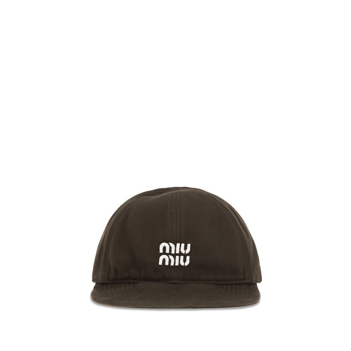 Miu Miu Brown Cotton Cap (Baseball Hat)